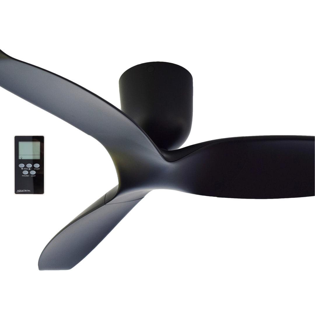 Black Aeratron AE3+ 3 Blade 60" DC Ceiling Fan With Remote