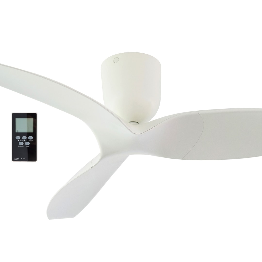 White Aeratron AE3+ 3 Blade 60" DC Ceiling Fan With Remote