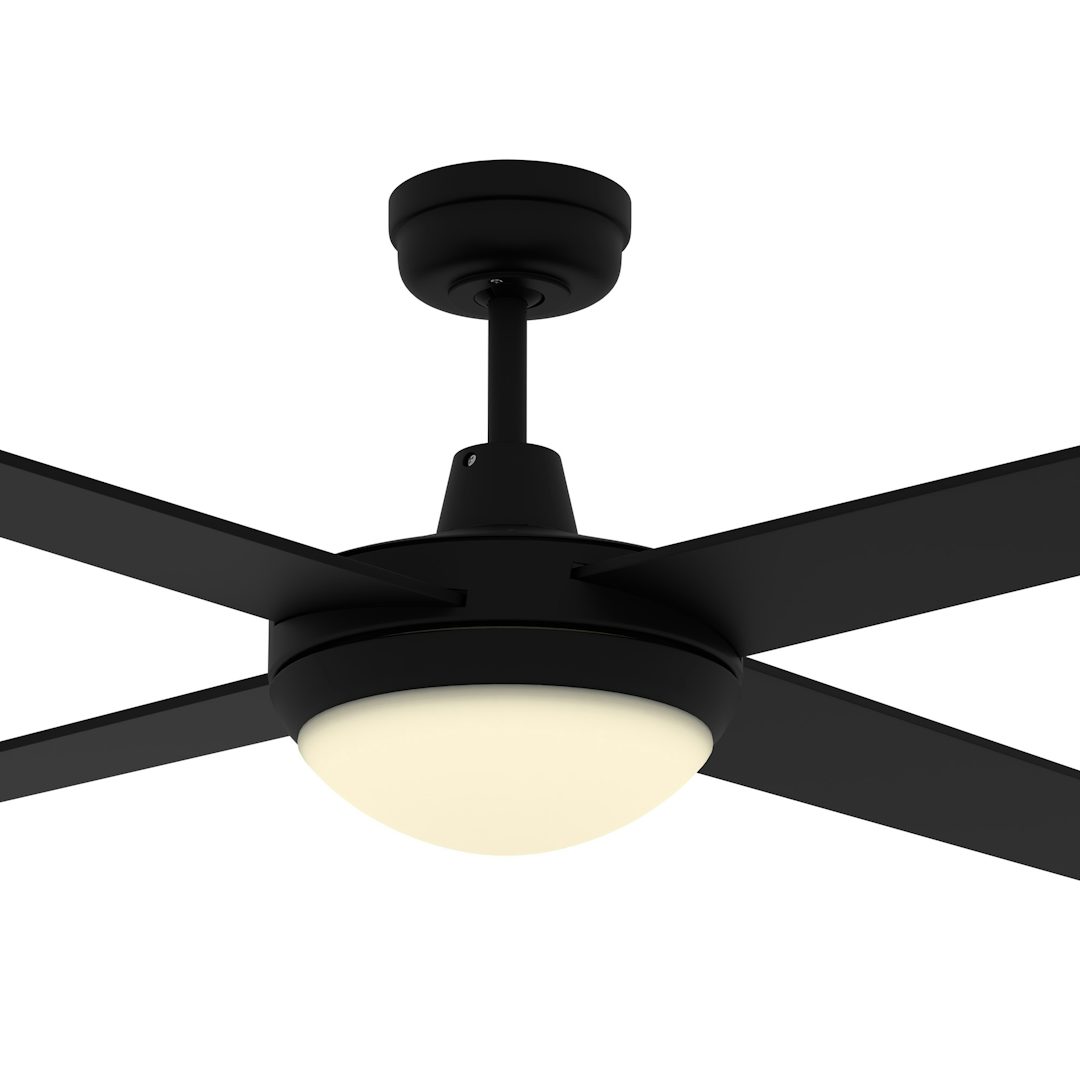 Matte Black Calibo Ascot 52" 1320mm Indoor/Outdoor Ceiling Fan With E27 Light