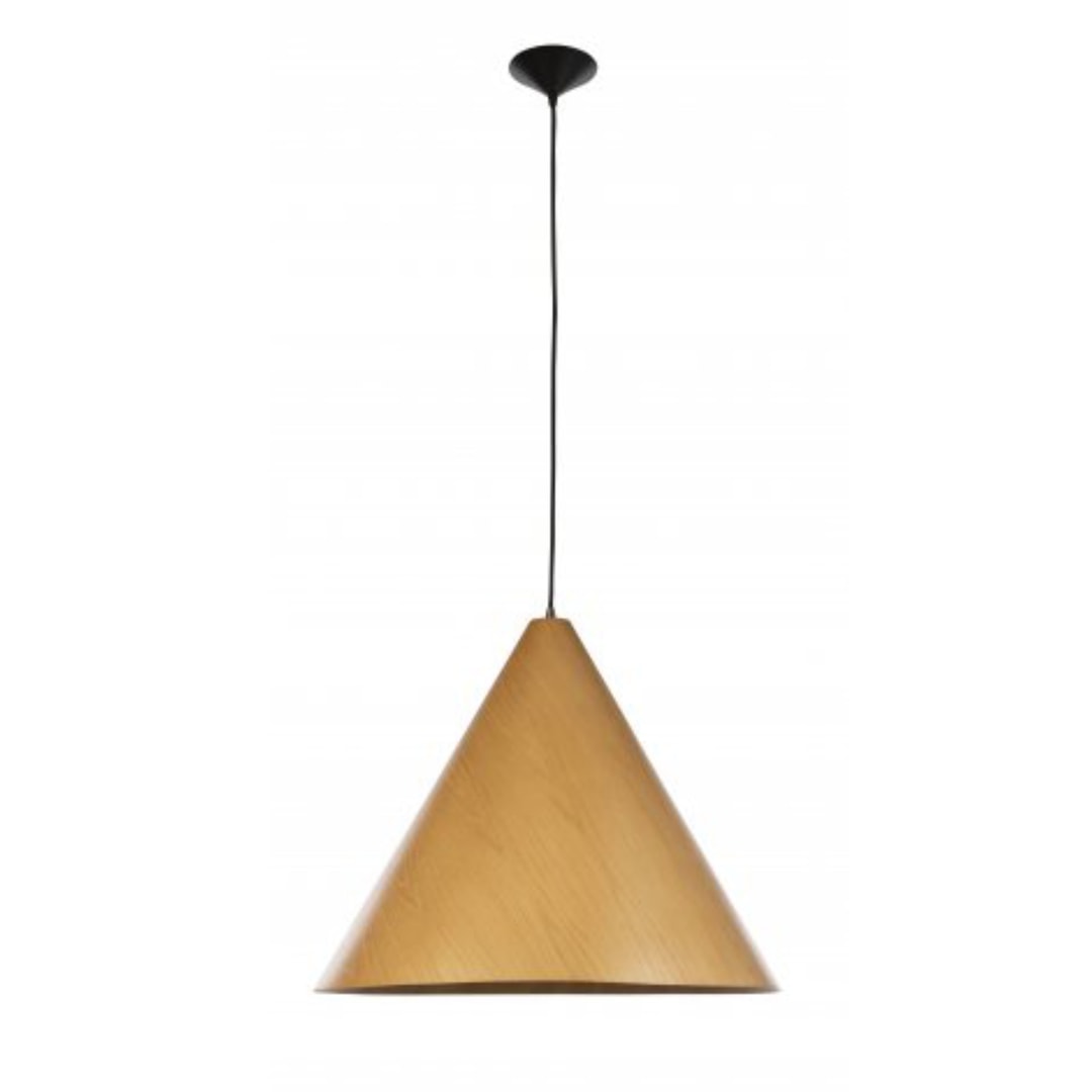 Large Wood Nora Living Kone Pendant Light (E27)