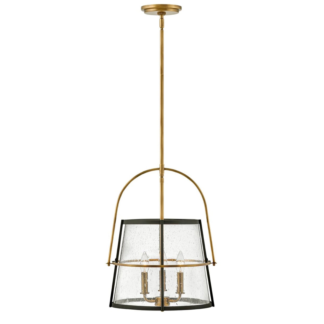 Heritage Brass & Black Hinkley Tournon 3 Light Glass Pendant (E12)