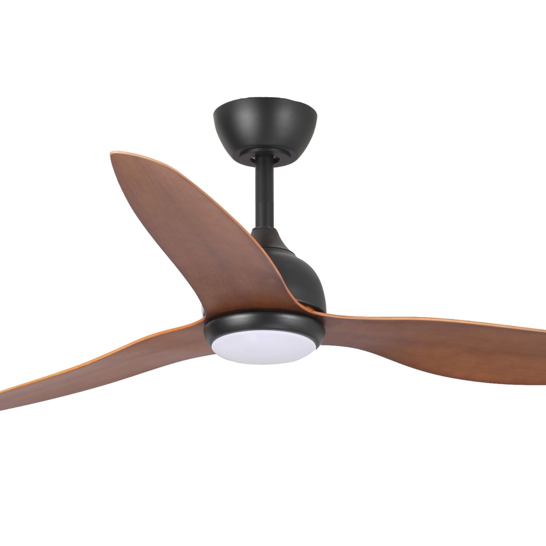 Black & Koa Fanco Eco Style DC 52" Ceiling Fan With Remote and CCT LED Light