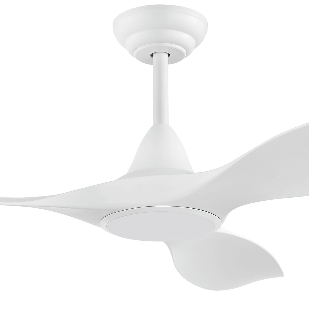 White Eglo Noosa 52" 3 Blade DC Indoor/Outdoor Ceiling Fan With Remote Control