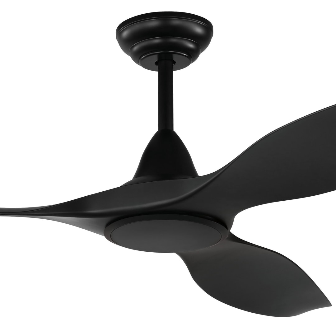 Black Eglo Noosa 52" 3 Blade DC Indoor/Outdoor Ceiling Fan With Remote Control