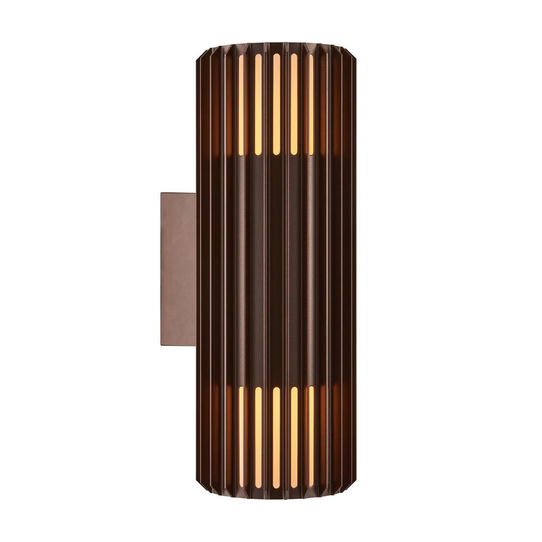 Brown Metallic Nordlux Aludra Up/Down IP54 Wall Light